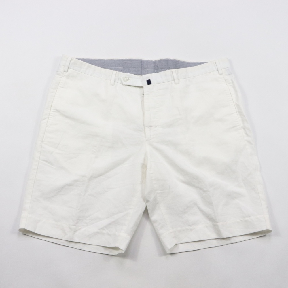 New Incotex Chinolino Linen Shorts White Size 42